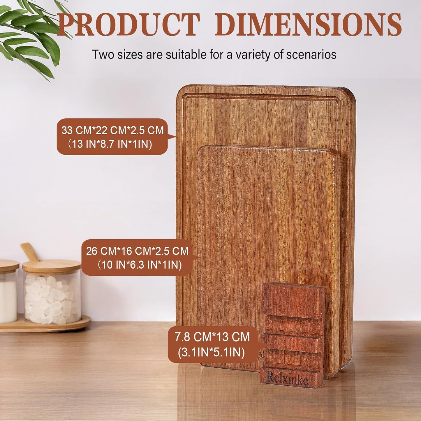 Solid Teak Wood Cutting Board One Piece Non Glued Thick Crack Resistant Wooden Chopping Board with DeepJuice Grooves Built in Handles for Kitchen Meat Vegetables Chese 13 X 8.7 Inch