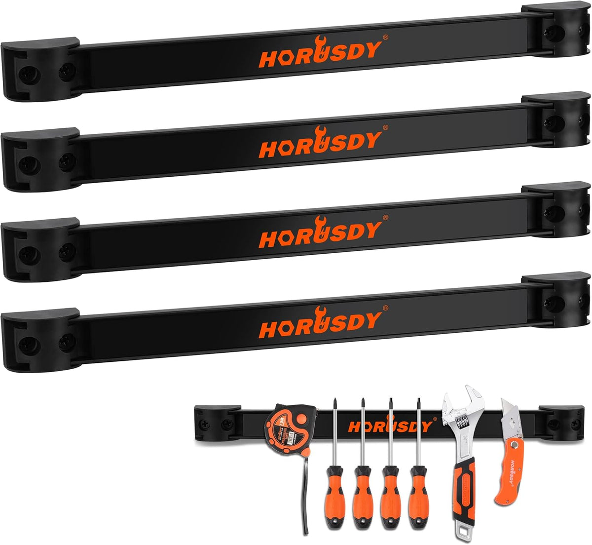 12" Magnetic Tool Holder Strip, 4-Pack Tool Magnet Bar for Garage Organization, Shop Organization, Mounting Screws Included