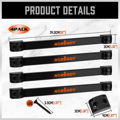 12" Magnetic Tool Holder Strip, 4-Pack Tool Magnet Bar for Garage Organization, Shop Organization, Mounting Screws Included
