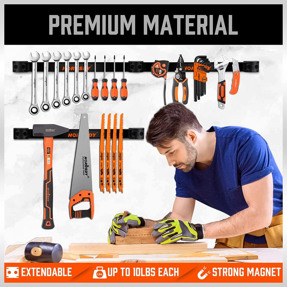 12" Magnetic Tool Holder Strip, 4-Pack Tool Magnet Bar for Garage Organization, Shop Organization, Mounting Screws Included