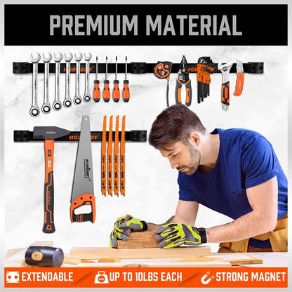 12" Magnetic Tool Holder Strip, 4-Pack Tool Magnet Bar for Garage Organization, Shop Organization, Mounting Screws Included