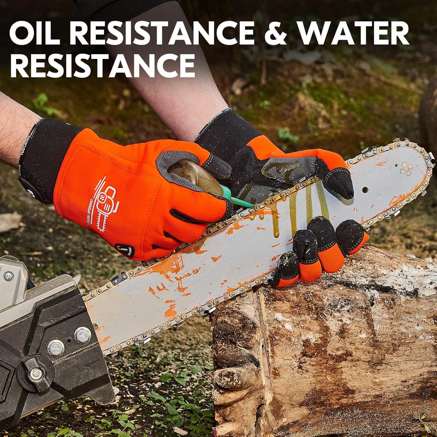 ... Chainsaw Cut Resistant Gloves,Level A5,12-Layer Protection on Both Hands Back,Cow Leather