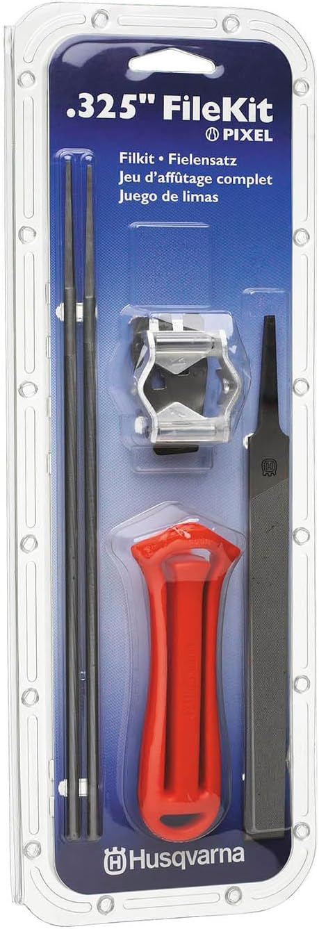 X-Cut SP33G Chainsaw File Kit for .325-Inch Pixel Chain, Sharpening Kit Includes Handle, Combination Guide, Flat and Round Files, Gifts for Men