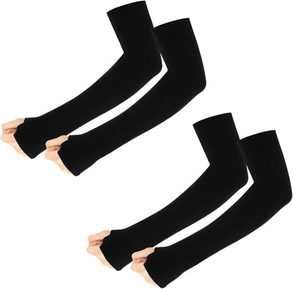 2 Pairs Arm Sleeves for Men Women UV Sun Protection UPF 50 Cooling Compression Sleeve to Cover Arm Tattoo Cover Up