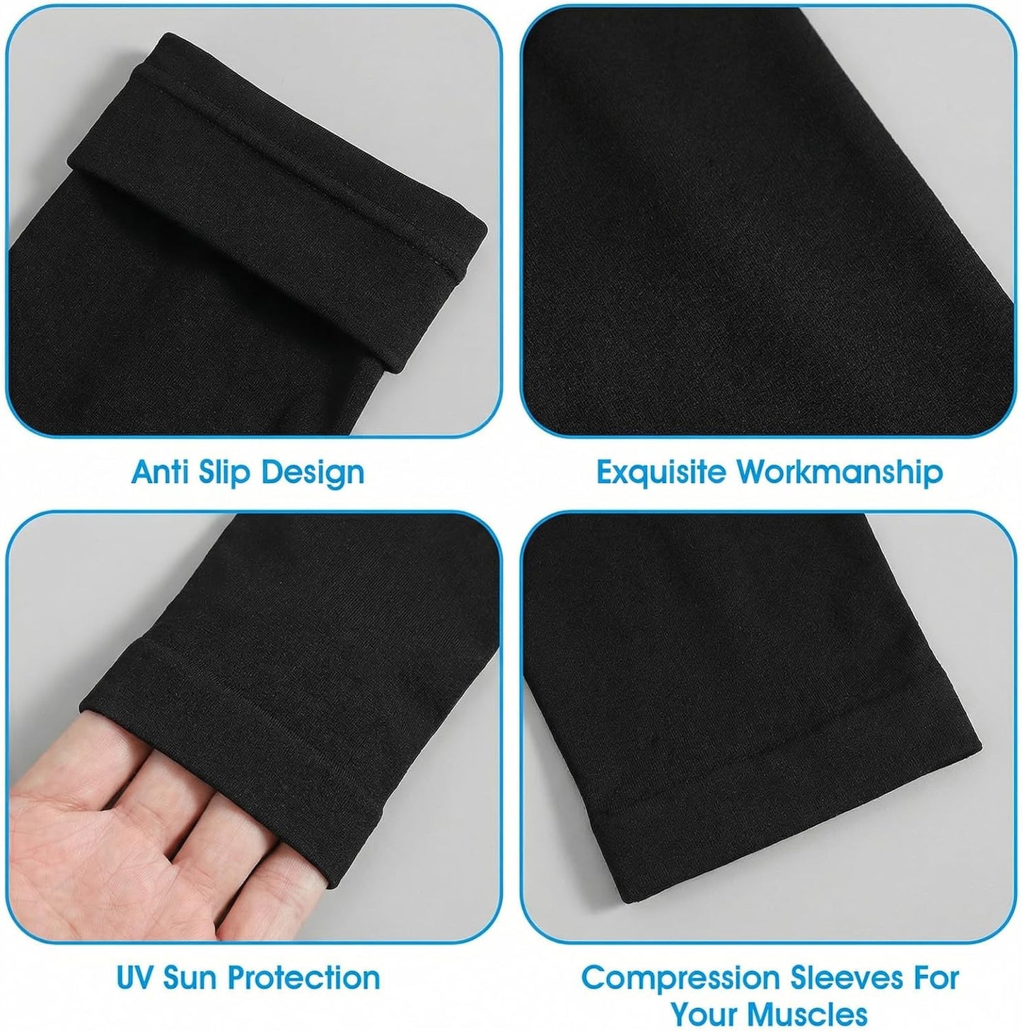 2 Pairs Arm Sleeves for Men Women UV Sun Protection UPF 50 Cooling Compression Sleeve to Cover Arm Tattoo Cover Up