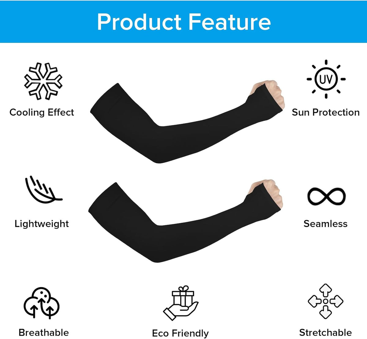 2 Pairs Arm Sleeves for Men Women UV Sun Protection UPF 50 Cooling Compression Sleeve to Cover Arm Tattoo Cover Up