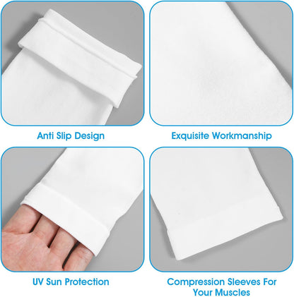 2 Pairs Arm Sleeves for Men Women UV Sun Protection UPF 50 Cooling Compression Sleeve to Cover Arm Tattoo Cover Up