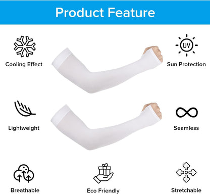 2 Pairs Arm Sleeves for Men Women UV Sun Protection UPF 50 Cooling Compression Sleeve to Cover Arm Tattoo Cover Up