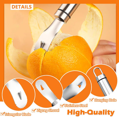 Stainless Steel Orange Peeler – Triangular & Serrated Blade Citrus Peeler