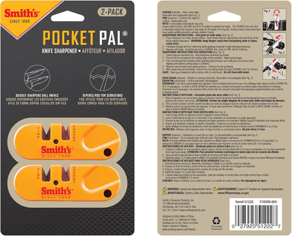 SMITH’S Pocket Pal Knife Sharpener, 2-Pack