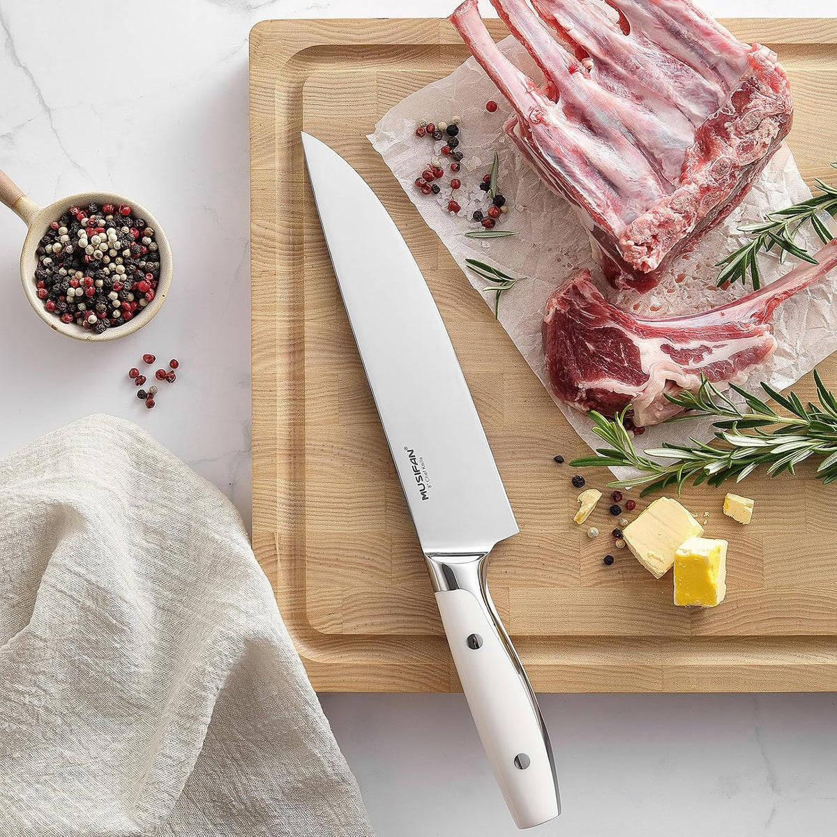 Chef Knife Set, Professional Ultra Sharp Kitchen Knives For Cooking High Carbon Stainless Steel, With Ergonomic Handle Design (five)