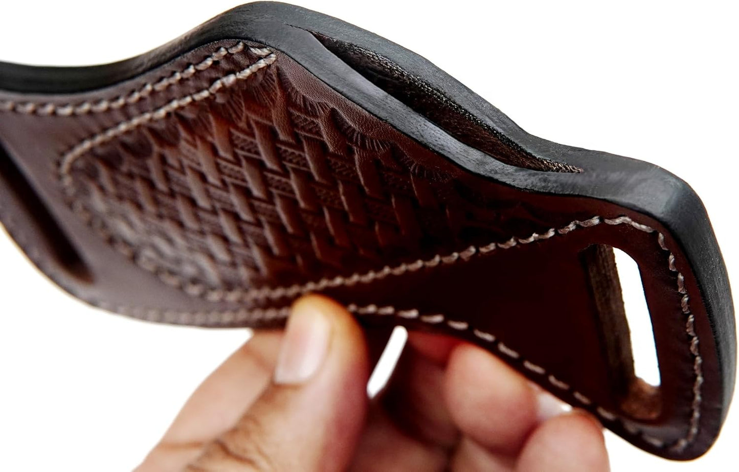 Leather Knife Sheath for Belt - Cross Draw Pocket Knife Sheath - Leather Folding Knife Holster for 5 inch Pocket Knife Holder TOP Grain Leather 430