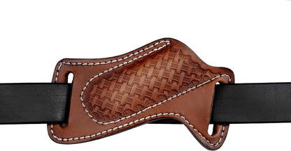 Leather Knife Sheath for Belt - Cross Draw Pocket Knife Sheath - Leather Folding Knife Holster for 5 inch Pocket Knife Holder TOP Grain Leather 430