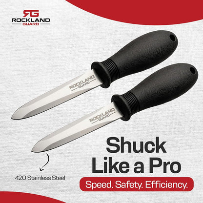 Oyster Shucking Knife - 3.5” Heavy Duty 420 Stainless Steel Shucker for Clams & Shellfish - Non-Slip Ergonomic Handle Seafood Tool for Beginners, 1-Pack