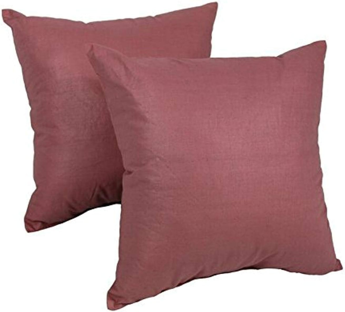 Square Knife-Edge Chintz Throw Pillow, 16", Salmon 2 Count