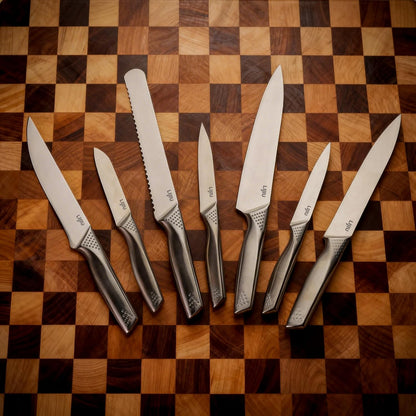 Kitchen Knife Set 7 Pcs & Horizontally Knives Case, Crafted from High Carbon 5Cr15Mov Stainless Steel and Food-Grade Polypropylene. (7)