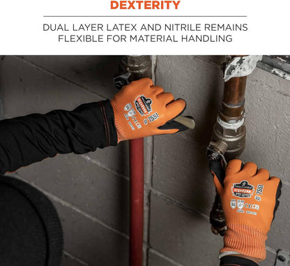 Unisex Proflex 7551 Coated Cut-resistant Winter Work Gloves - Ansi/Isea 105-2016 A5, En 388: 3x43e, Waterproof