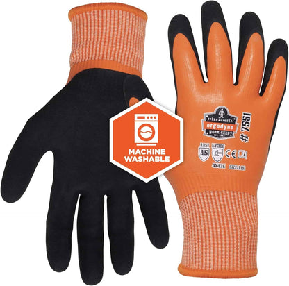 Unisex Proflex 7551 Coated Cut-resistant Winter Work Gloves - Ansi/Isea 105-2016 A5, En 388: 3x43e, Waterproof