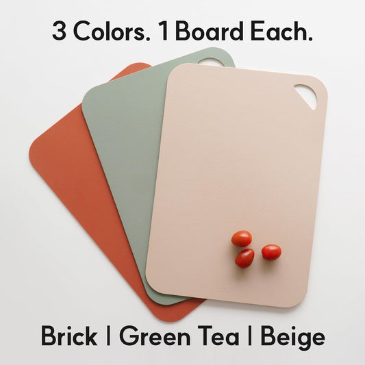 Flexible TPU Cutting Board Mat, Beige Large | Premium TPU, Knife Friendly, Non-Slip, Dishwasher Safe, Made in Korea