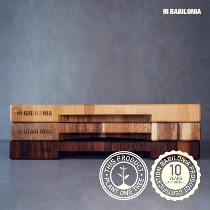 Bamboo Cutting Board, End Grain Butcher Block for Kitchen, Extra Thick 1.7" | 20 x 12.2 Inch (Extra Thick 1.7") Professional, Heavy Duty Hardwood Non Toxic Wooden Chopping Board (Oil & Plate Included)