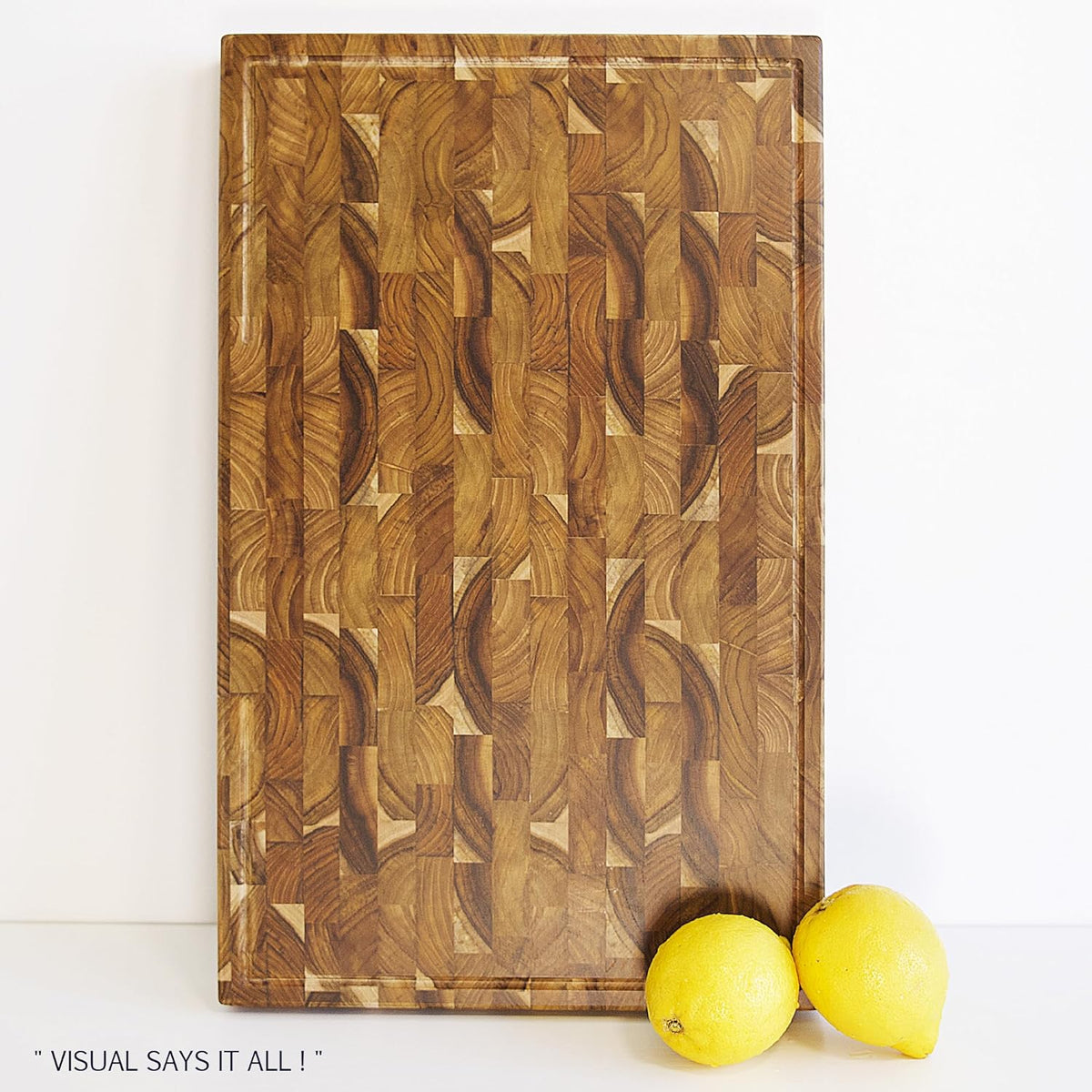 Bamboo Cutting Board, End Grain Butcher Block for Kitchen, Extra Thick 1.7" | 20 x 12.2 Inch (Extra Thick 1.7") Professional, Heavy Duty Hardwood Non Toxic Wooden Chopping Board (Oil & Plate Included)