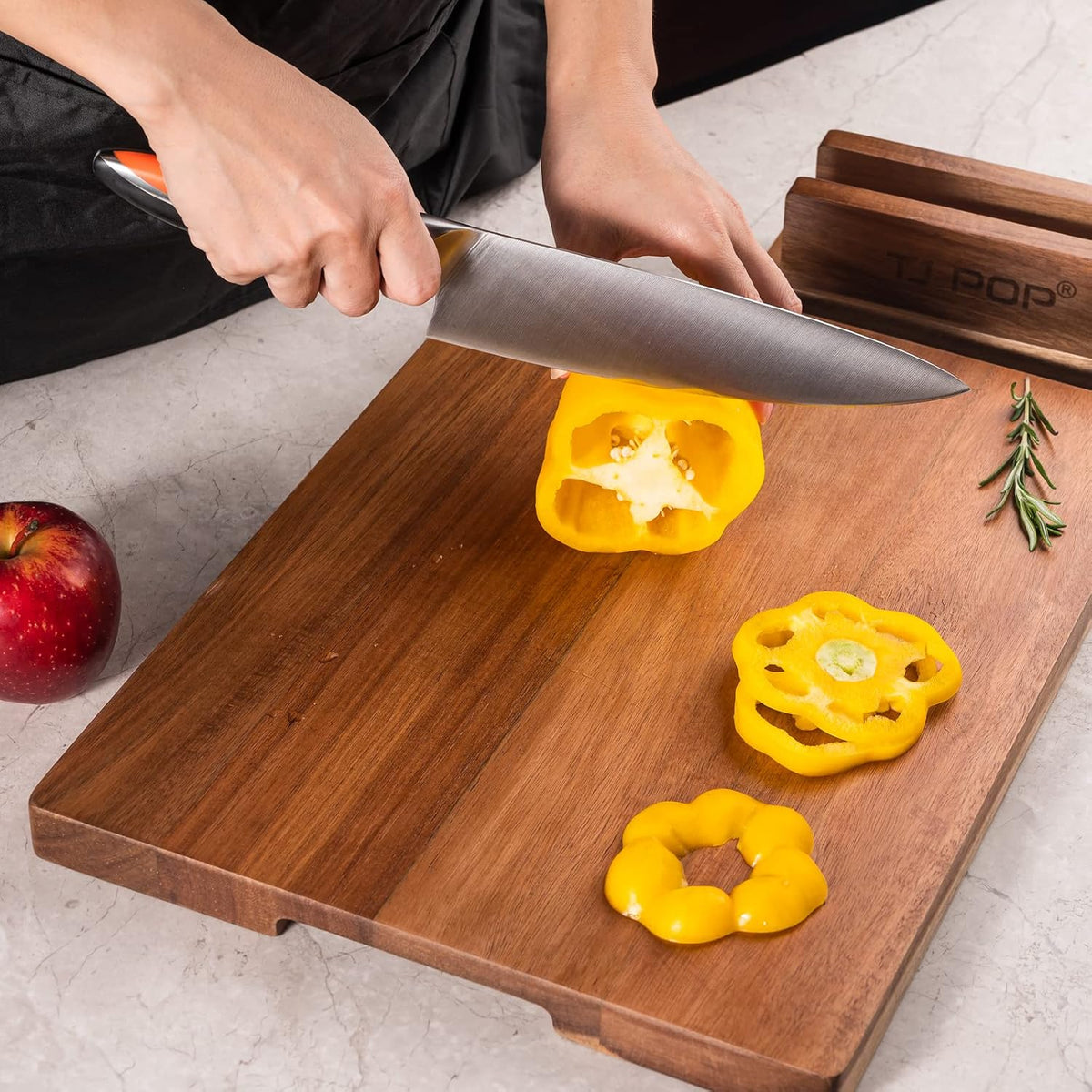 End Grain Butcher Block 15"x11", Premium Acacia Wood Cutting Board with Juice Groove, Medium Chopping Board for Kitchen, 1.2" Thick