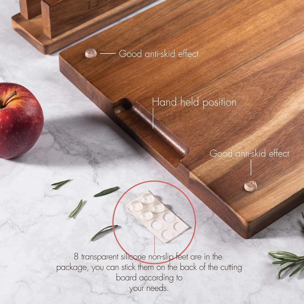End Grain Butcher Block 15"x11", Premium Acacia Wood Cutting Board with Juice Groove, Medium Chopping Board for Kitchen, 1.2" Thick