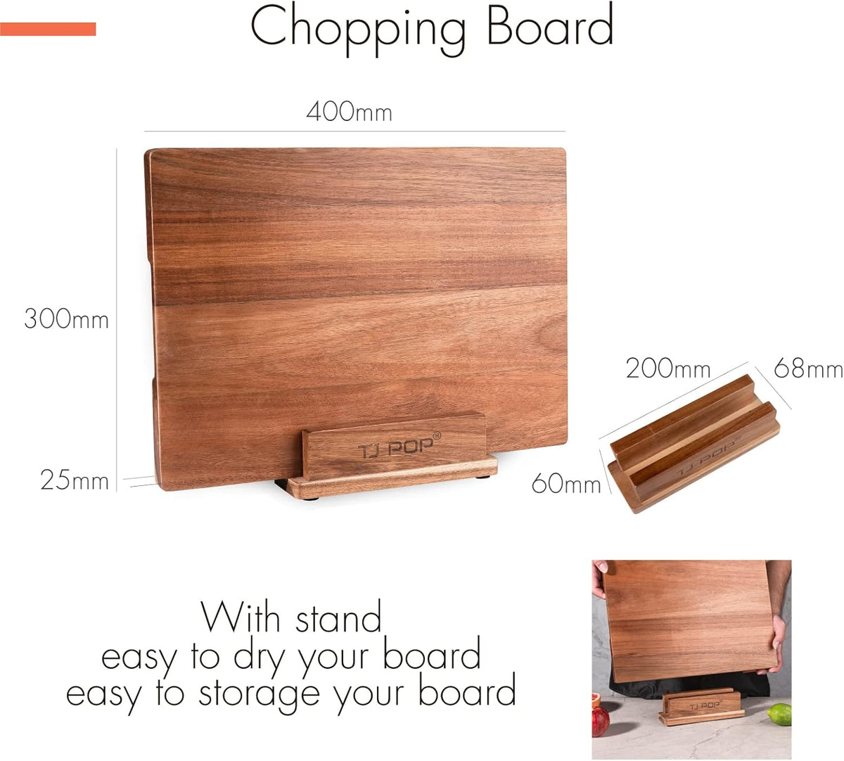 End Grain Butcher Block 15"x11", Premium Acacia Wood Cutting Board with Juice Groove, Medium Chopping Board for Kitchen, 1.2" Thick