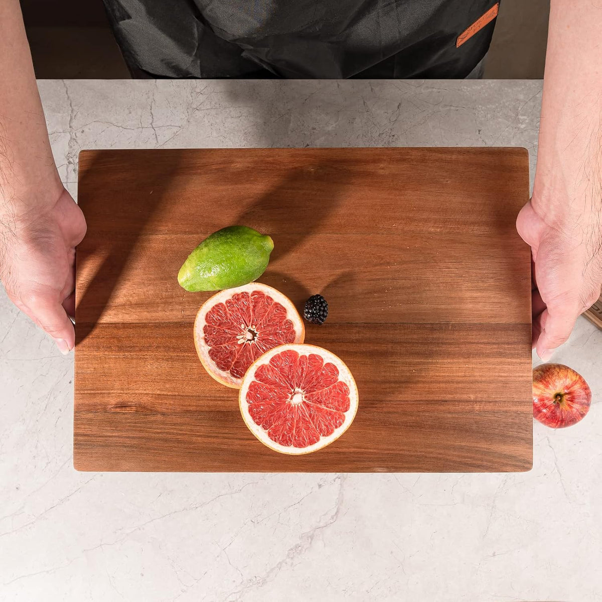 End Grain Butcher Block 15"x11", Premium Acacia Wood Cutting Board with Juice Groove, Medium Chopping Board for Kitchen, 1.2" Thick