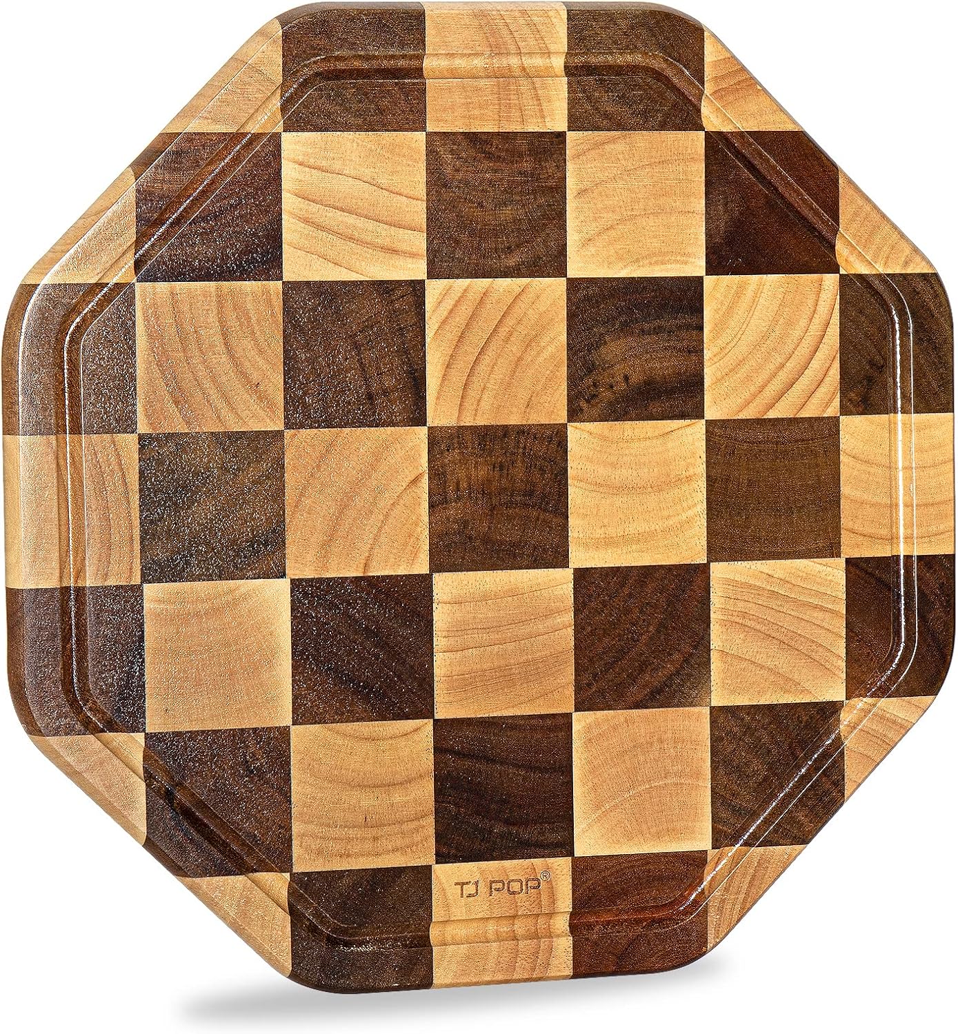 End Grain Butcher Block 15"x11", Premium Acacia Wood Cutting Board with Juice Groove, Medium Chopping Board for Kitchen, 1.2" Thick