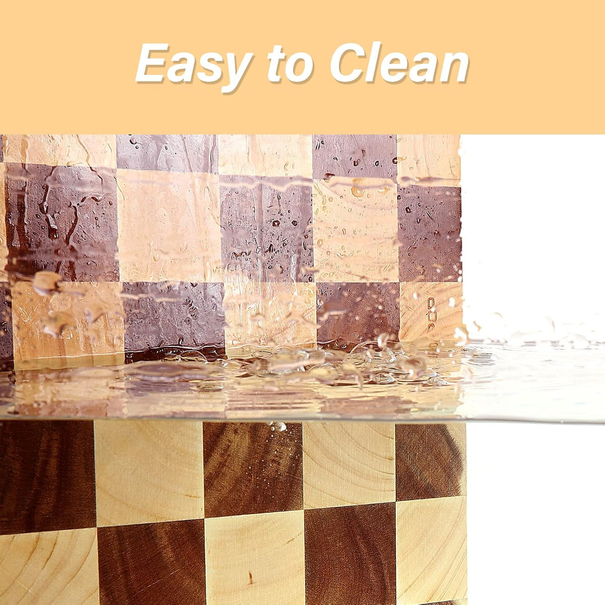 End Grain Butcher Block 15"x11", Premium Acacia Wood Cutting Board with Juice Groove, Medium Chopping Board for Kitchen, 1.2" Thick