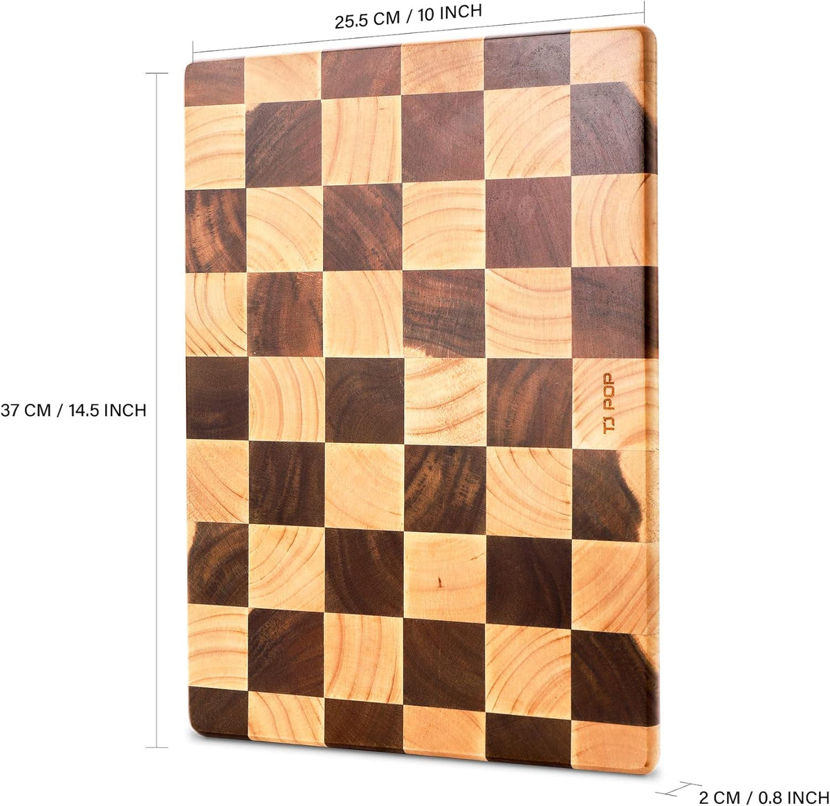 End Grain Butcher Block 15"x11", Premium Acacia Wood Cutting Board with Juice Groove, Medium Chopping Board for Kitchen, 1.2" Thick