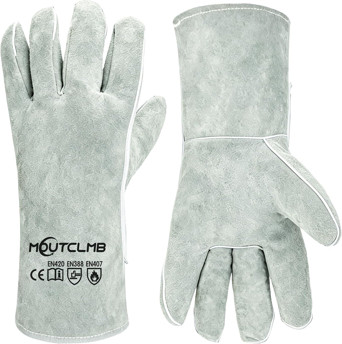 Long Welding Gloves 23.6 Inches 932℉,Heat/Fire Resistant Leather For Mig, Tig, Stick, Forge, BBQ, Grill, Fireplace