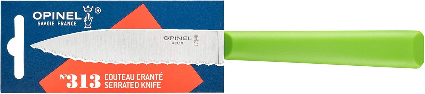 Les Essentials+ No. 313 Serrated Paring Knife, Corrosion Resistant + Dishwasher Safe, Made in France, Blue