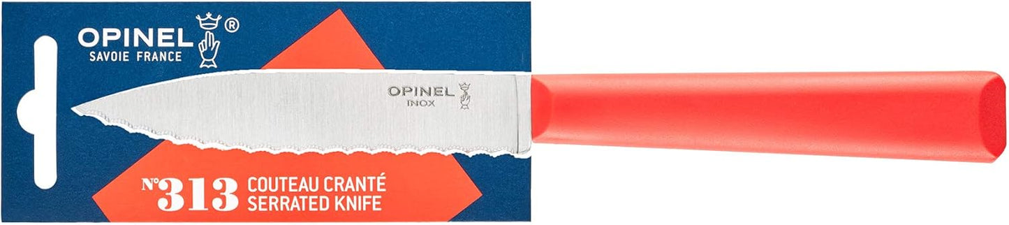 Les Essentials+ No. 313 Serrated Paring Knife, Corrosion Resistant + Dishwasher Safe, Made in France, Blue