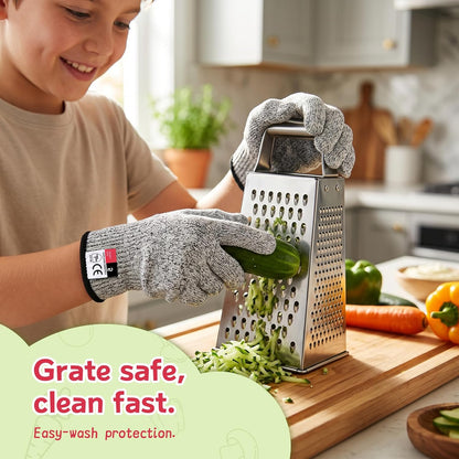 Level 5 Cut Resistant Gloves for Kitchen Food Grade, Machine Washable for Indoor&Outdoor Use