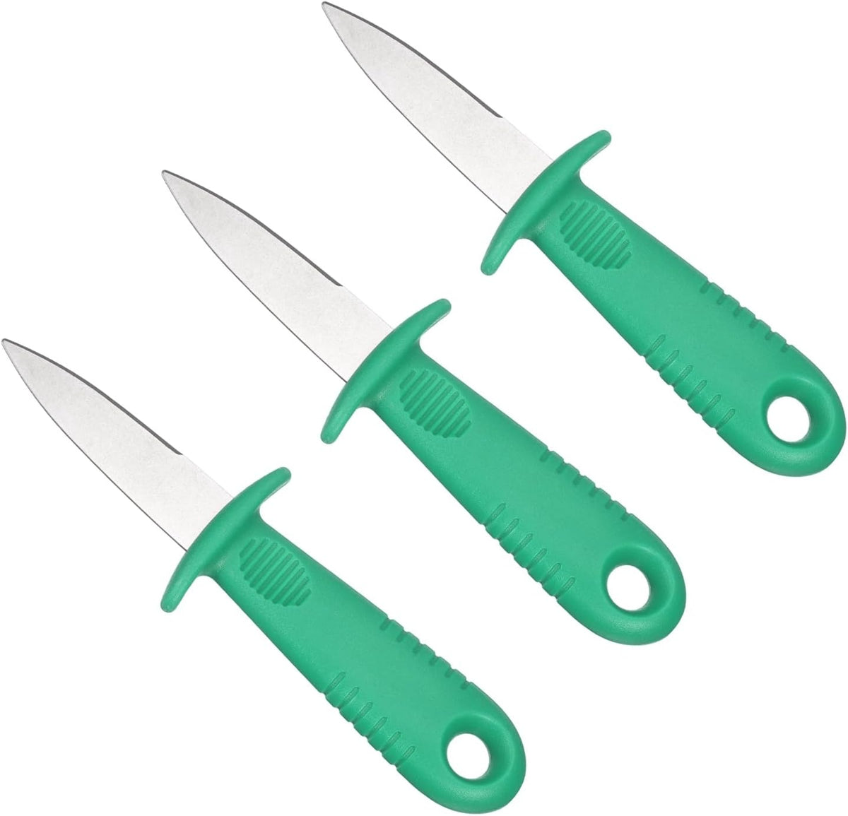 3 Pcs Stainless Steel Oyster Shucking Knife, Oyster Shucking Shell Opener Knife Non-Slip for Shellfish Opening Seafood Restaurants Home Use, Light Blue