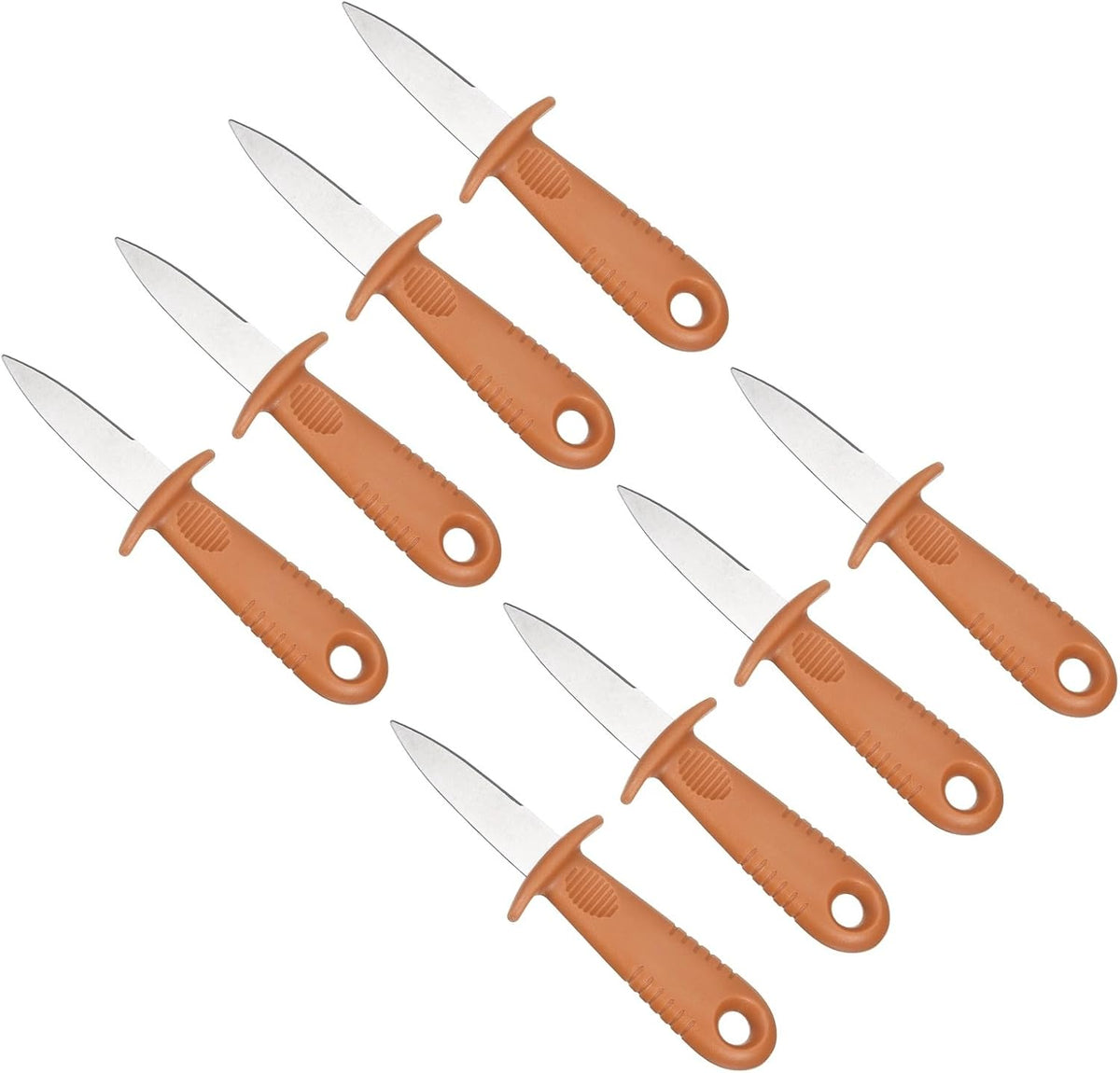 3 Pcs Stainless Steel Oyster Shucking Knife, Oyster Shucking Shell Opener Knife Non-Slip for Shellfish Opening Seafood Restaurants Home Use, Light Blue
