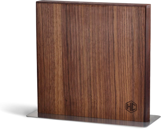 13" Magnetic Walnut Kitchen Knife Block Holder