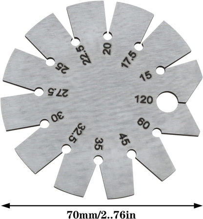 Stainless Steel Bevel Gauge 15-120 Degree Knife Blade Angle Gauge Axe Angle Gauge for Woodworking Knife Chisel Planer