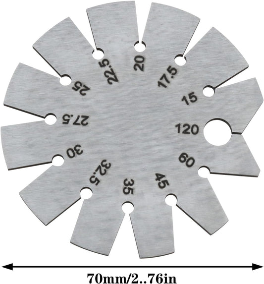 Stainless Steel Bevel Gauge 15-120 Degree Knife Blade Angle Gauge Axe Angle Gauge for Woodworking Knife Chisel Planer