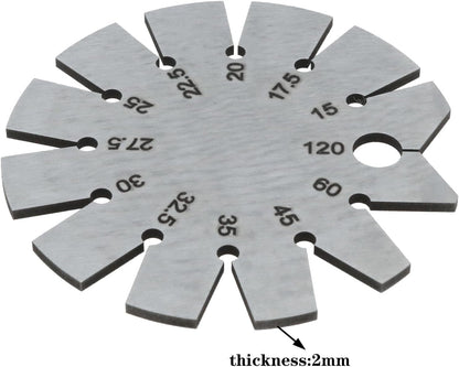Stainless Steel Bevel Gauge 15-120 Degree Knife Blade Angle Gauge Axe Angle Gauge for Woodworking Knife Chisel Planer
