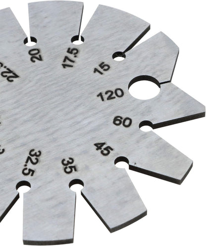 Stainless Steel Bevel Gauge 15-120 Degree Knife Blade Angle Gauge Axe Angle Gauge for Woodworking Knife Chisel Planer