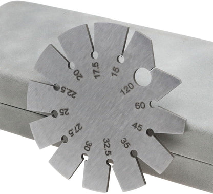 Stainless Steel Bevel Gauge 15-120 Degree Knife Blade Angle Gauge Axe Angle Gauge for Woodworking Knife Chisel Planer