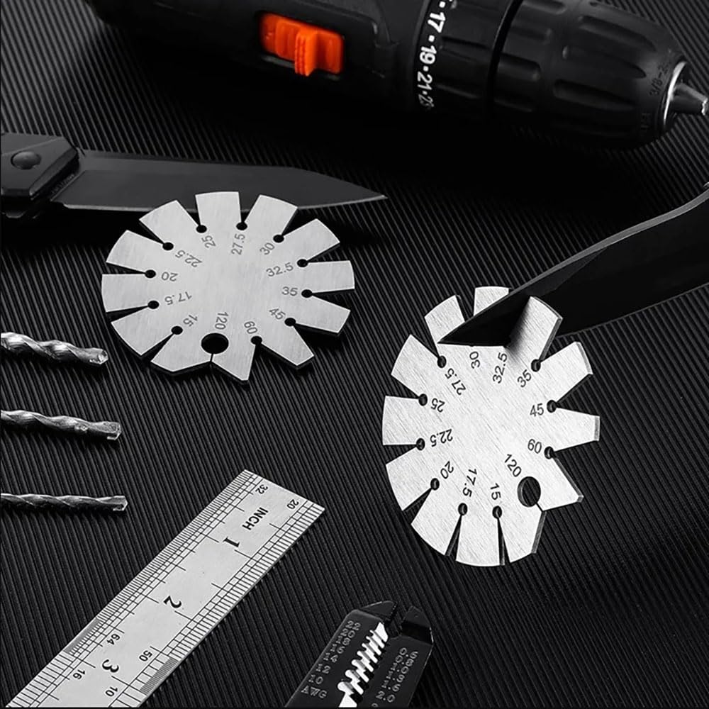 Stainless Steel Bevel Gauge 15-120 Degree Knife Blade Angle Gauge Axe Angle Gauge for Woodworking Knife Chisel Planer