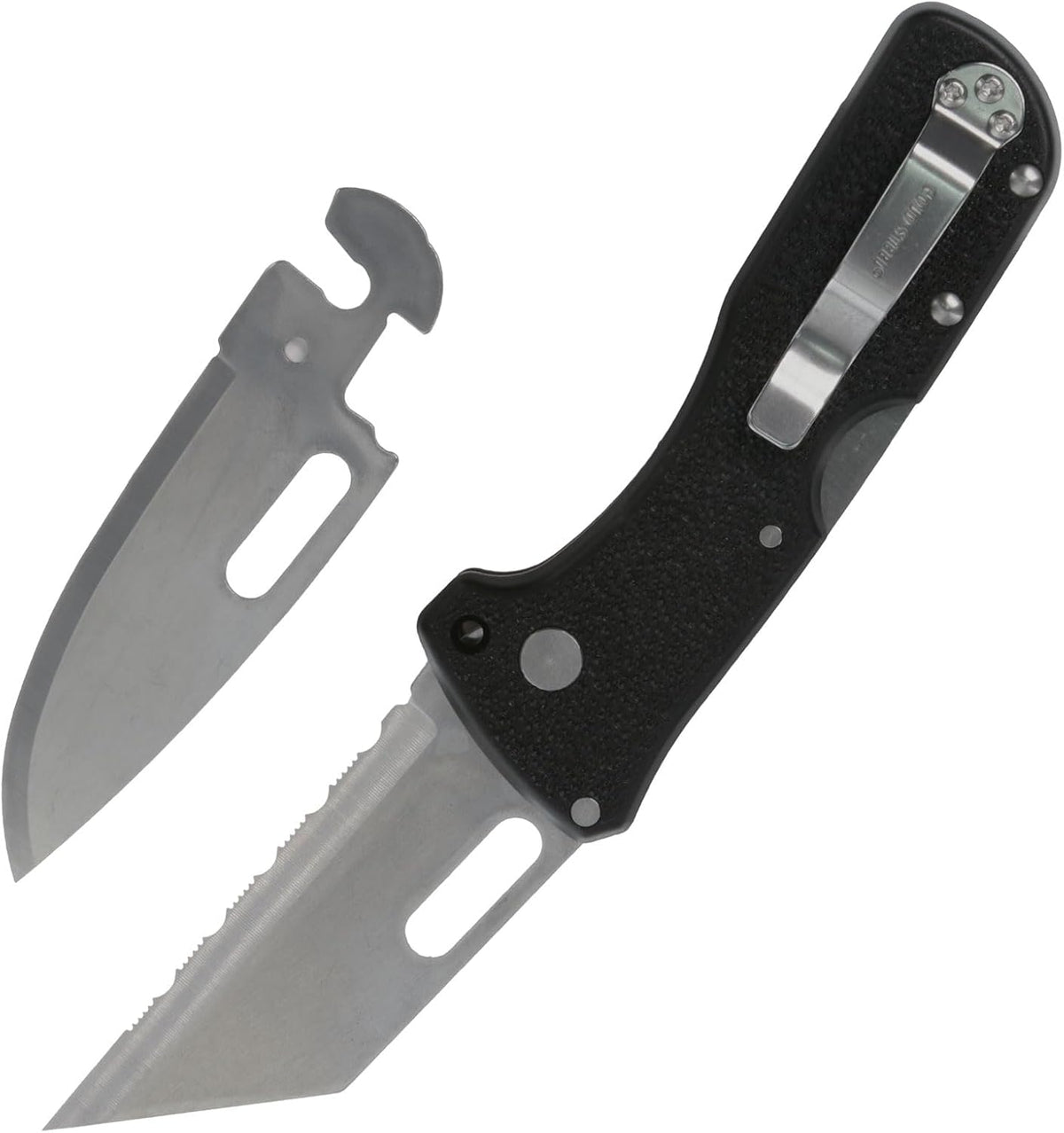 COLD STEEL Click N Cut Folder Durable Hunting & Hiking Steel 5 Oz Compact 7" Long Folding Knife with Strong Lock & 2 Interchangeable Blades