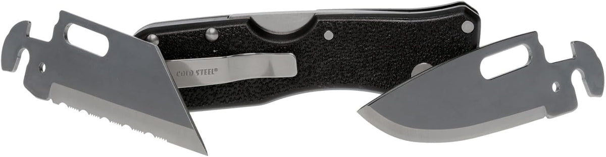 COLD STEEL Click N Cut Folder Durable Hunting & Hiking Steel 5 Oz Compact 7" Long Folding Knife with Strong Lock & 2 Interchangeable Blades