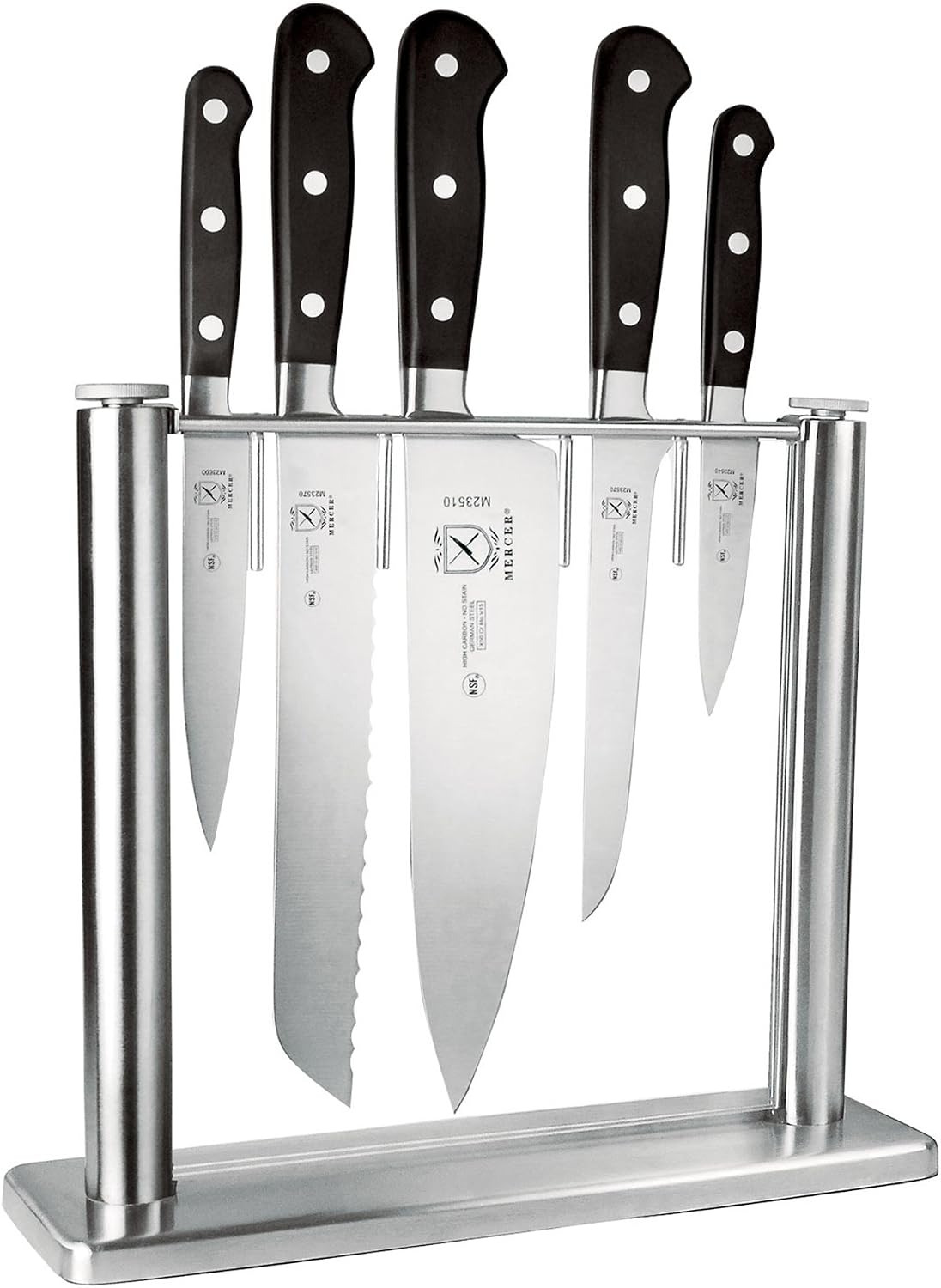 M23500 Renaissance 6-Piece Forged Knife Block Set, Tempered Glass Block