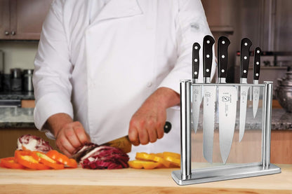 M23500 Renaissance 6-Piece Forged Knife Block Set, Tempered Glass Block