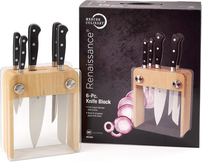 M23500 Renaissance 6-Piece Forged Knife Block Set, Tempered Glass Block
